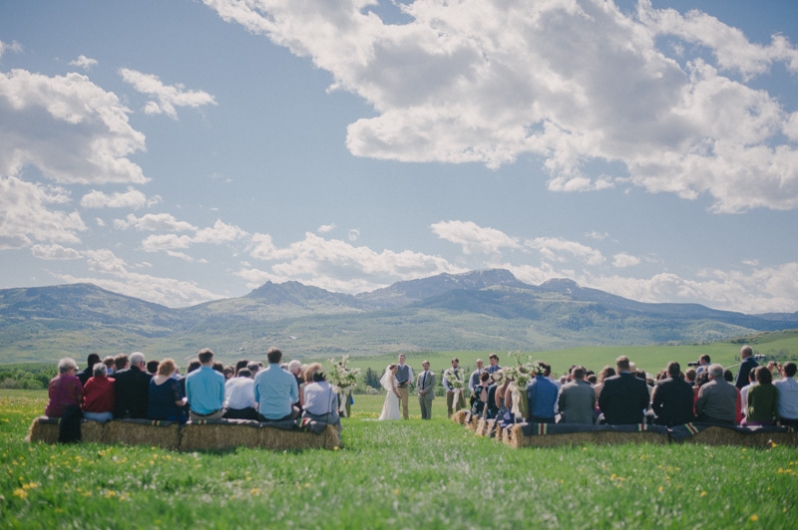 rustic Colorado ranch wedding ceremony