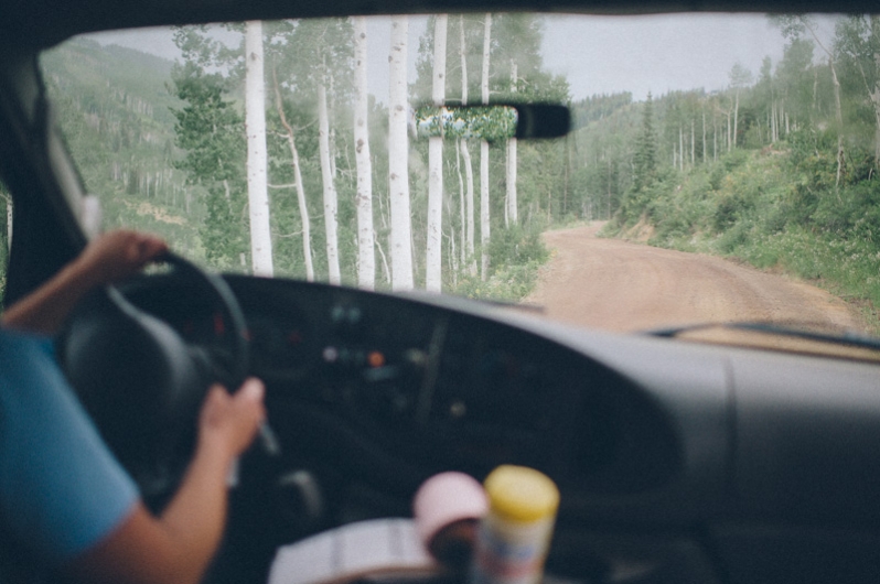 driving to the top of Mt. Werner in Steamboat Springs