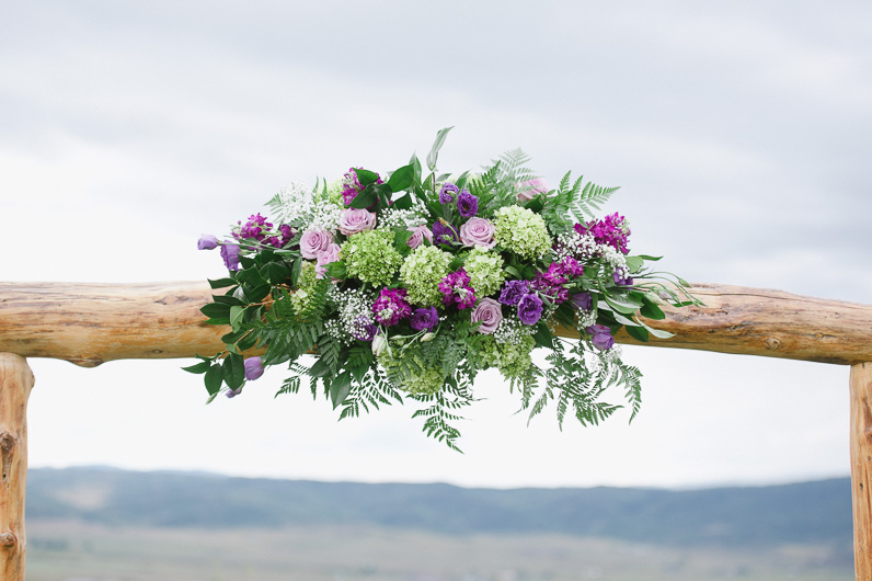 bouquet of flowers at altar