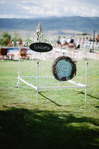 bed frame at wedding 