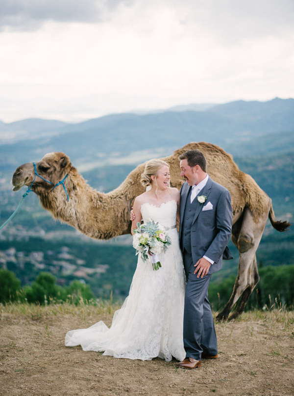 Steamboat wedding with Larry the Camel