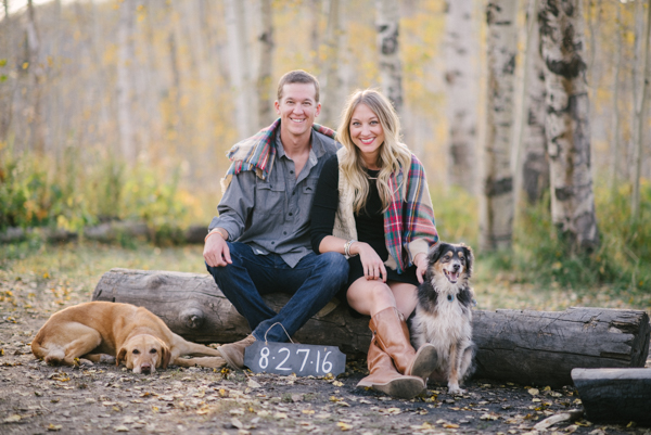 Engagement photos with dogs